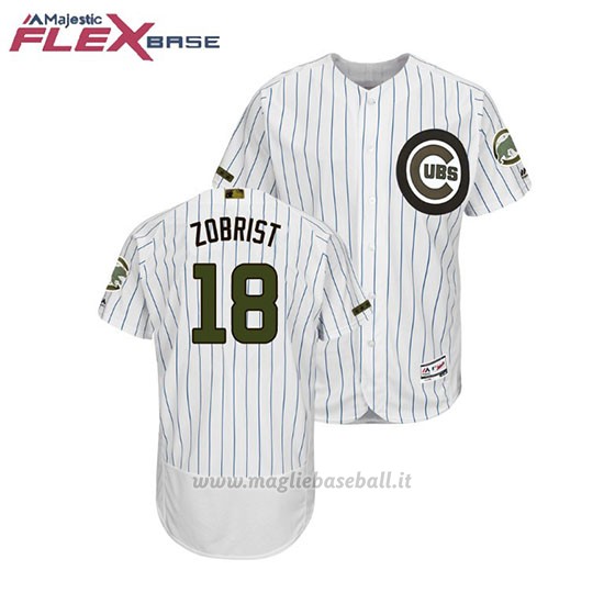 Maglia Baseball Uomo Chicago Cubs Ben Zobrist 2018 Dia de los Caidos Flex Base Bianco